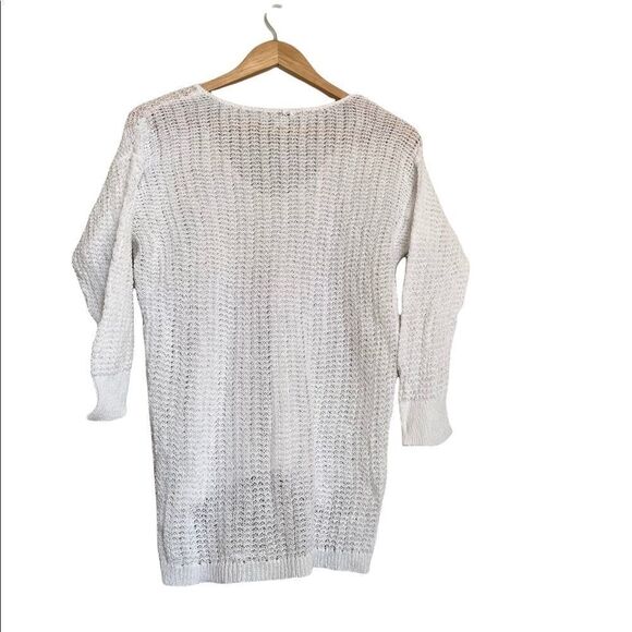 J Jill White Knit Sweater Medium - Picture 3 of 4